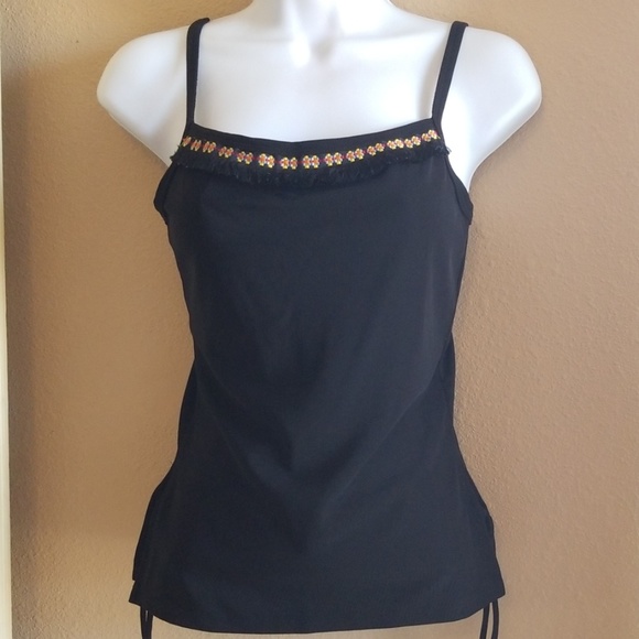Dressy Black Tank w/ Ties on Sides - Picture 1 of 5